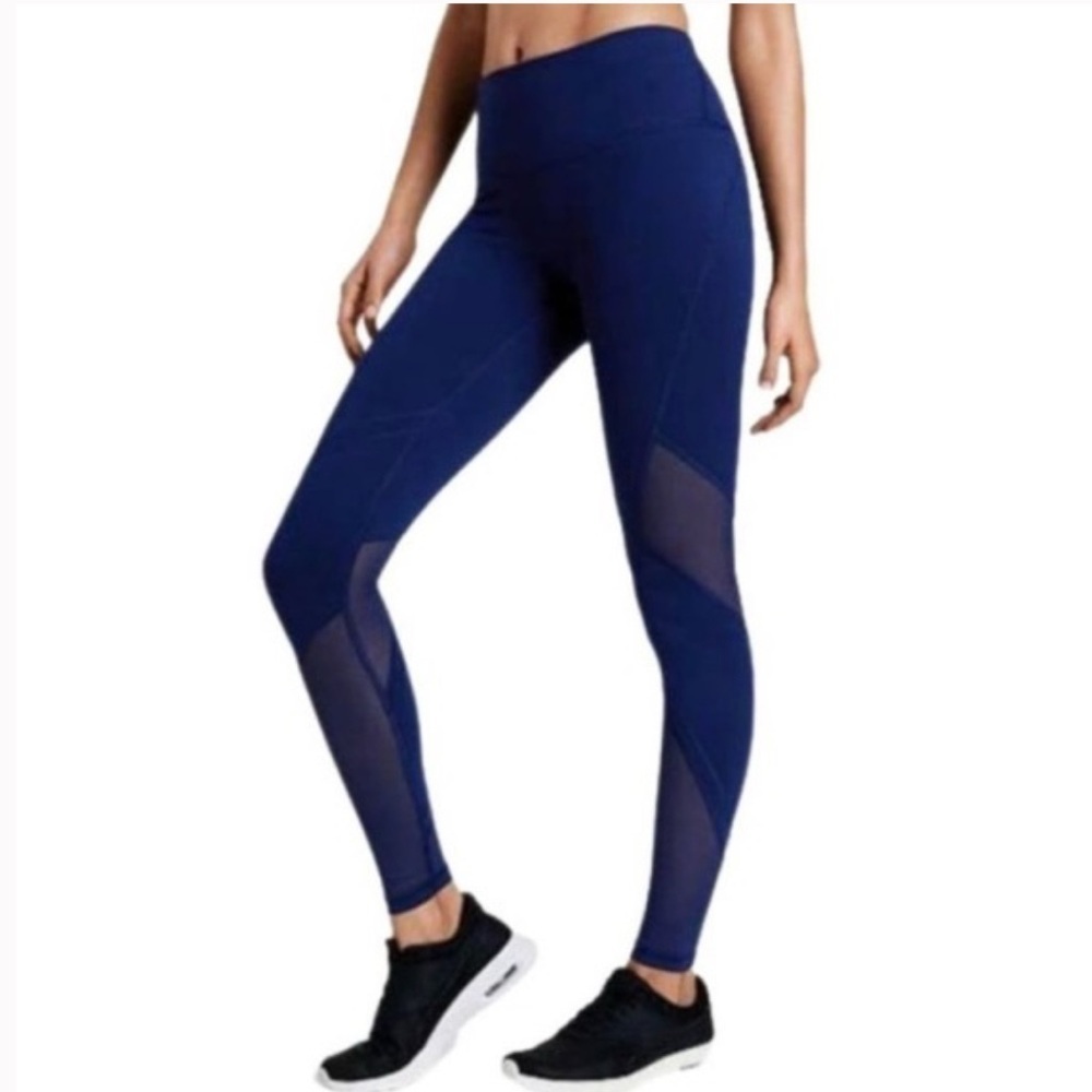 Victoria’s Secret VSX Sport Knockout Leggings Blue Mesh Panels W/ Pockets S